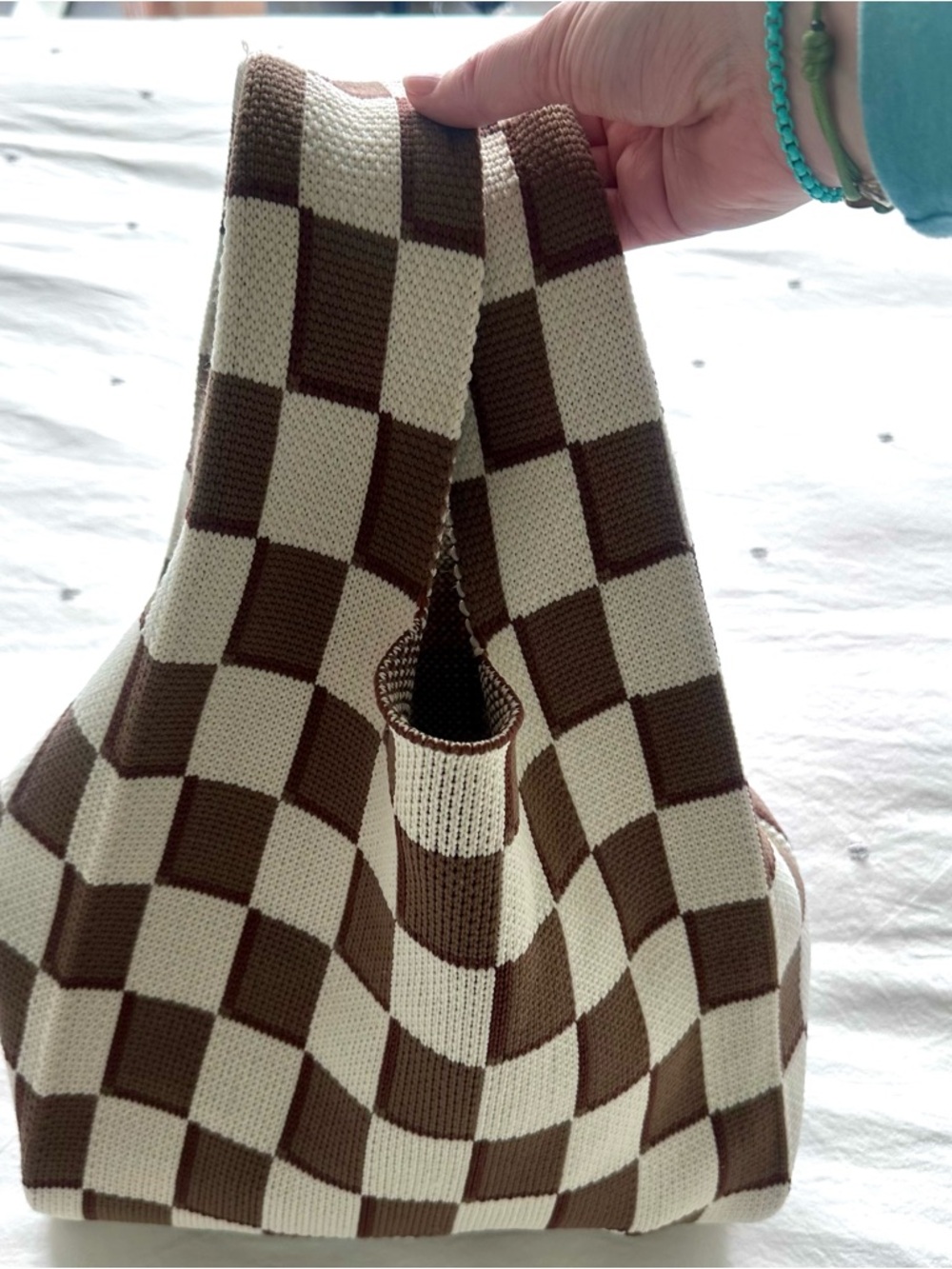 Knit Shopping Bag Style Purse